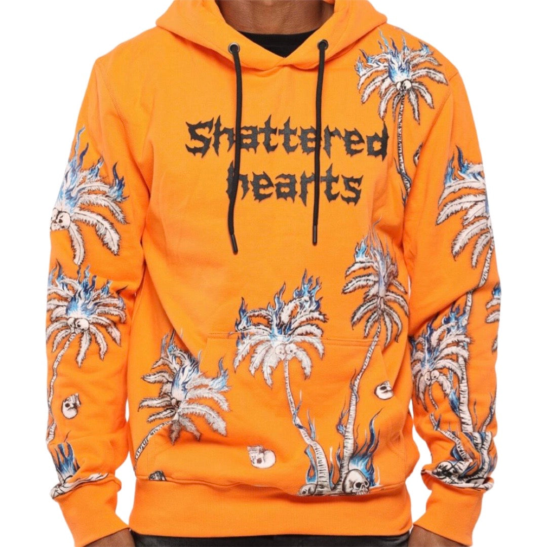 Shattered Hearts Flame Orange Kapuzenpullover