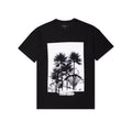 Purple Brand Strukturiertes Palm T-Shirt in Schwarz (kurzarm)