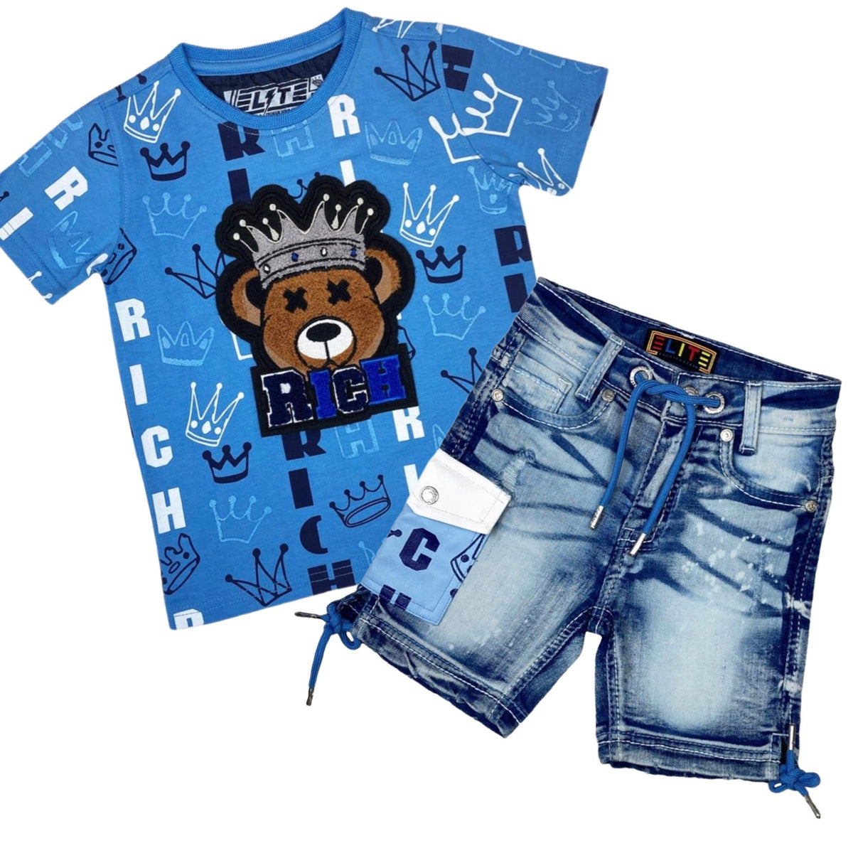 Elite Kids Set in Rich Blue (kurz)