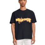 Purple Brand Strukturiertes Flame T-Shirt mit kurzem Arm