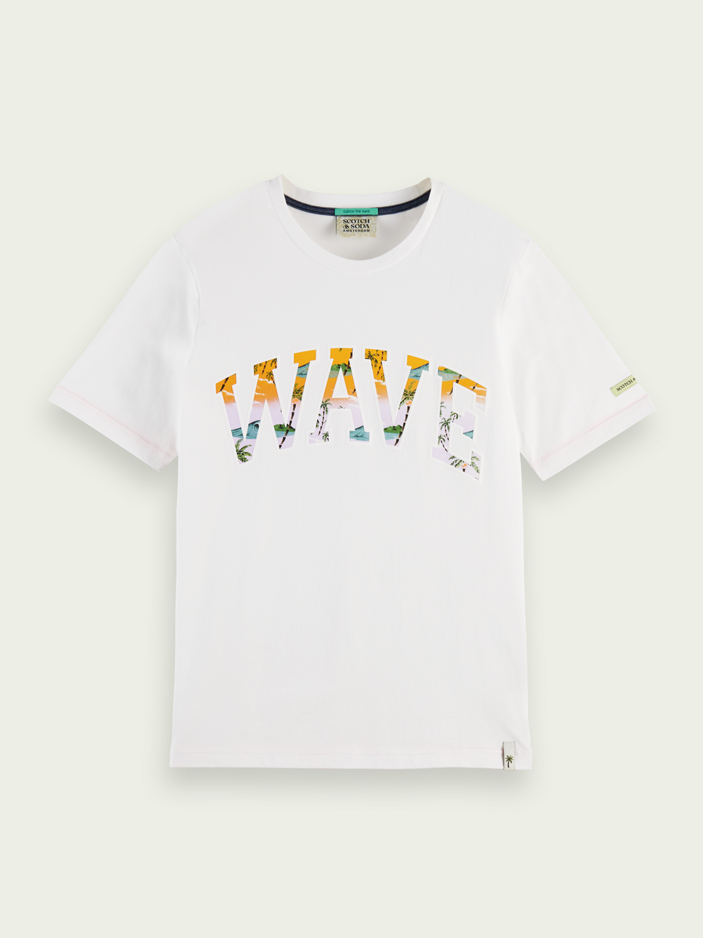 Scotch&Soda Wave Logo-T-Shirt in Weiß (166049)