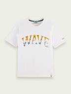 Scotch&Soda Wave Logo-T-Shirt in Weiß (166049)