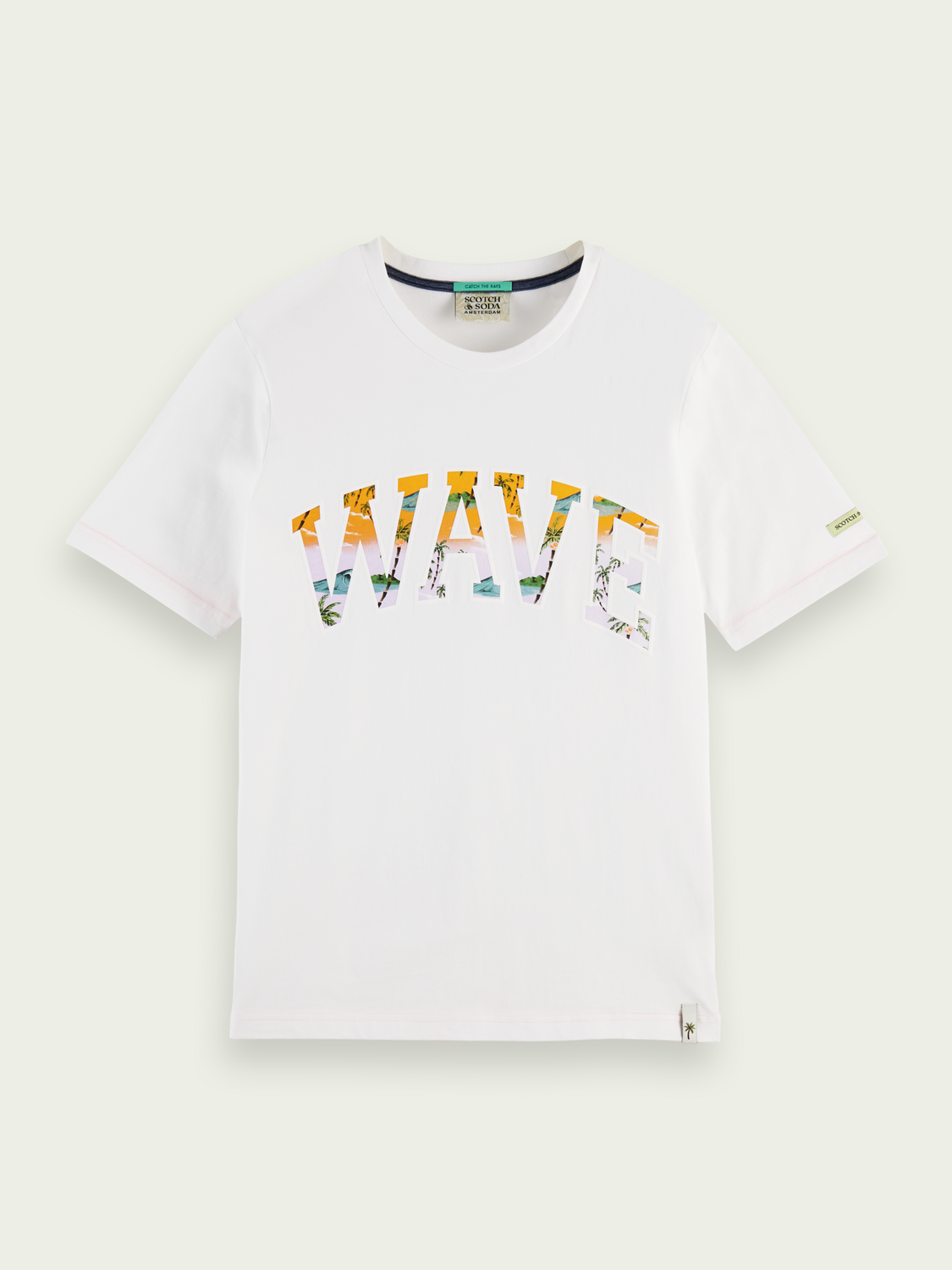Scotch&Soda Wave Logo-T-Shirt in Weiß (166049)