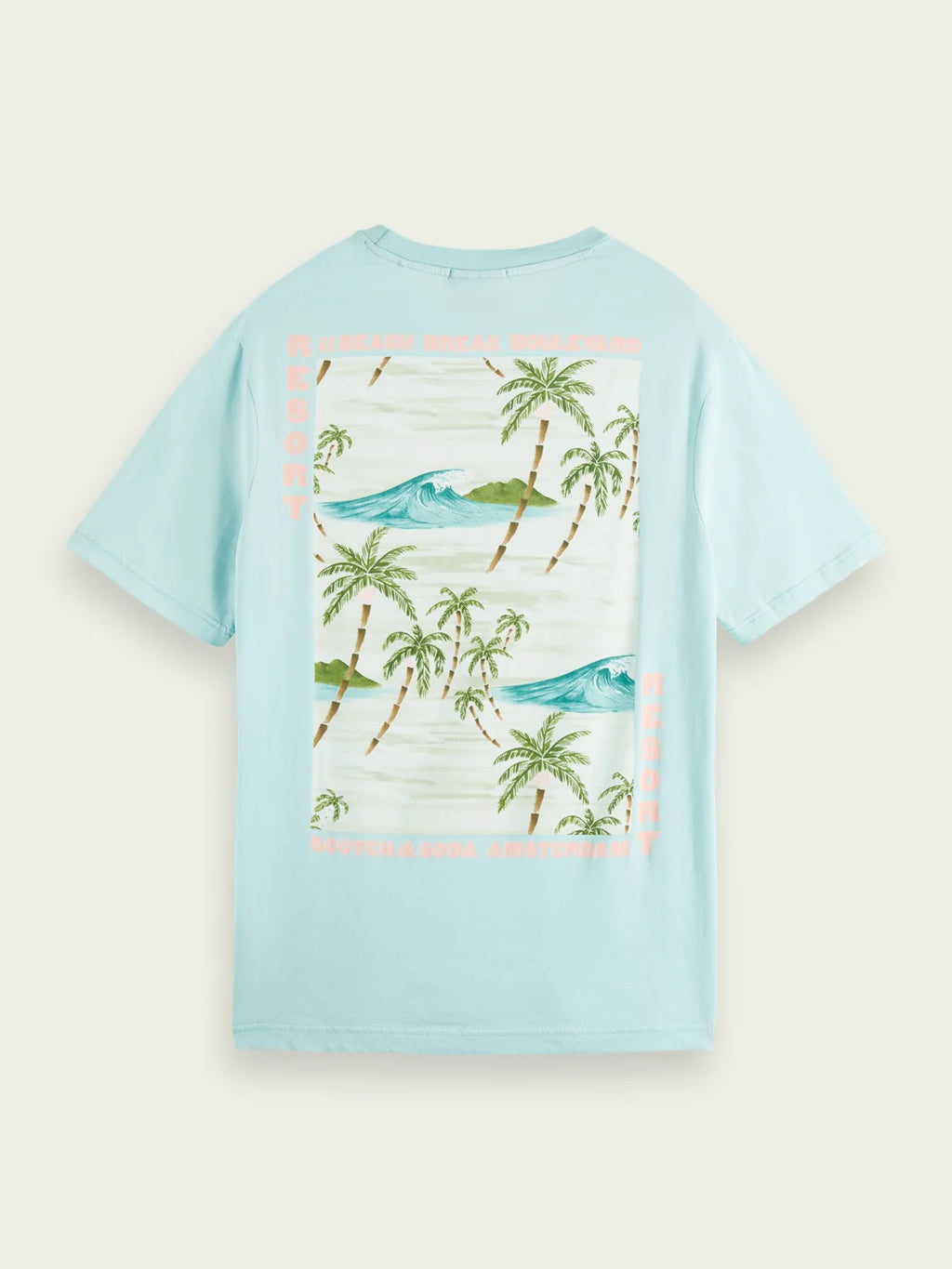 Scotch&Soda Organic Graphic Tee In Seafoam (166652)