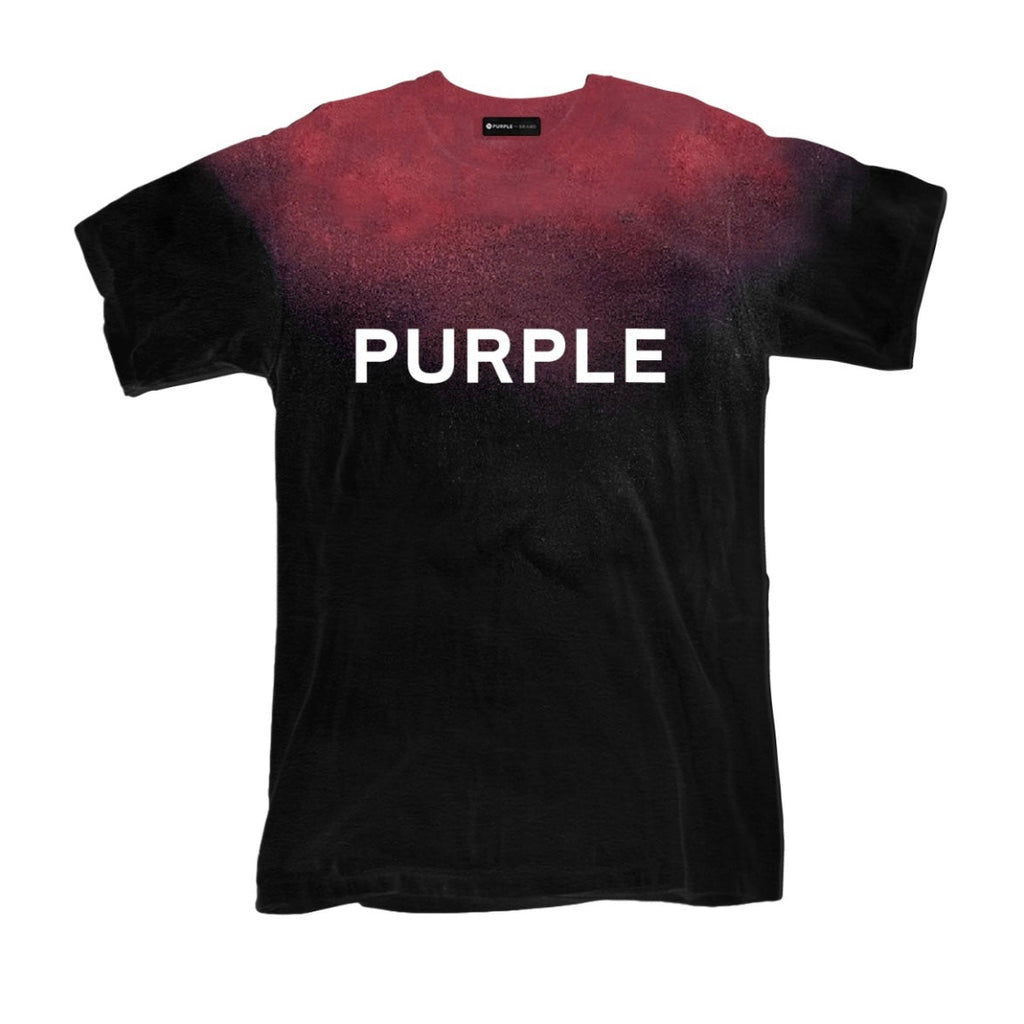 Purple Brand Texturiertes, rot gefärbtes T-Shirt mit kurzem Arm