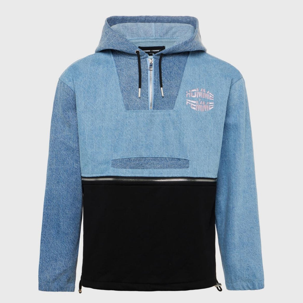 Homme Femme Future blauer Jeanspullover