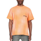 Purple Brand Strukturiertes T-Shirt in fluoreszierendem Orange mit kurzem Arm