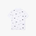 Lacoste Kids Contrasting Print Polo (White/Navy)