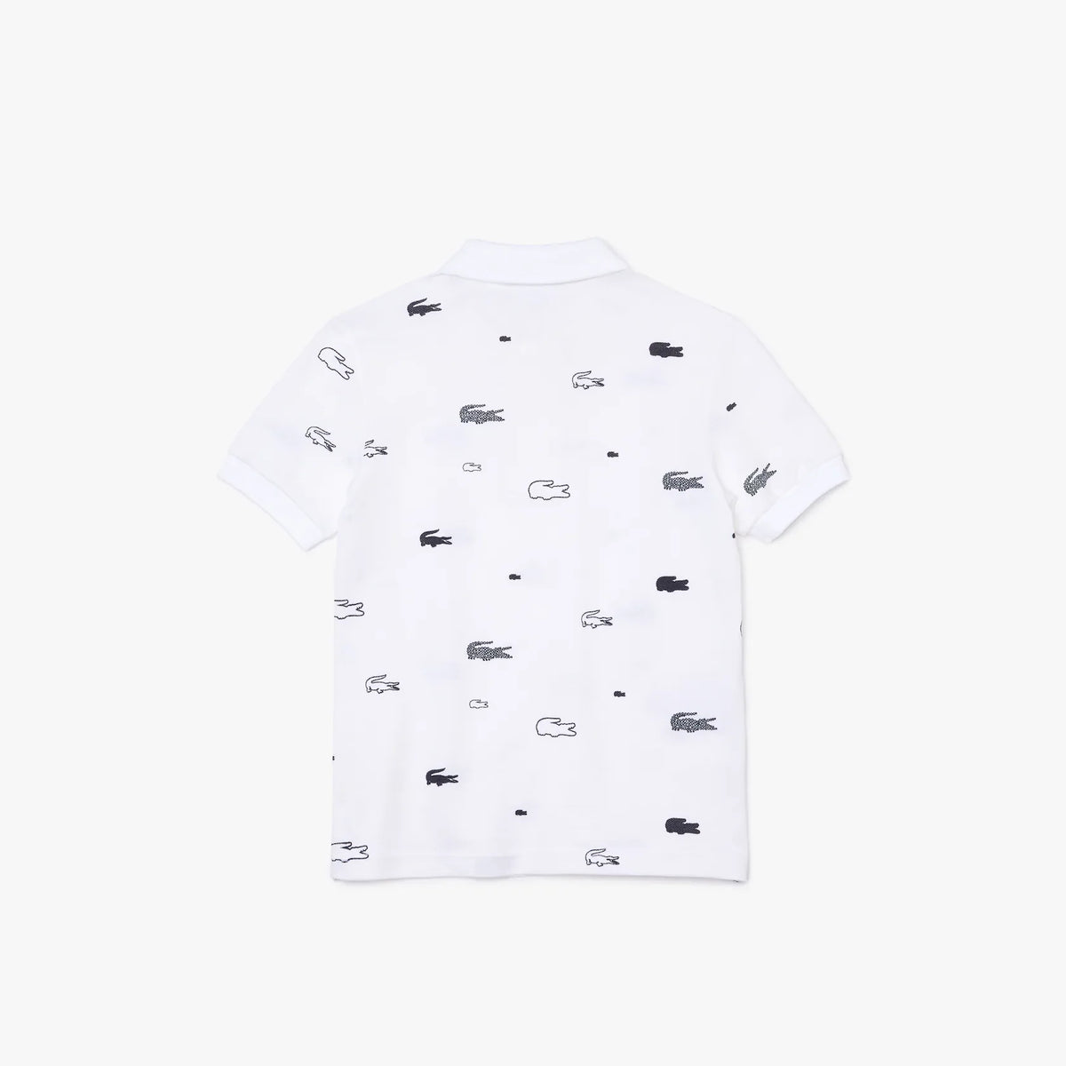 Lacoste Kinder-Poloshirt mit Kontrastdruck (Weiß/Marineblau)