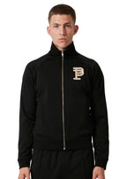 Purple Brand Schwarze Raglan-Patch-Trainingsjacke