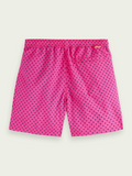 Scotch&Soda Mid Length Print Swim Shorts In Pink (166839)