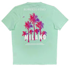 Roberto Vino Tech Milano Palm T-Shirt (Minze)