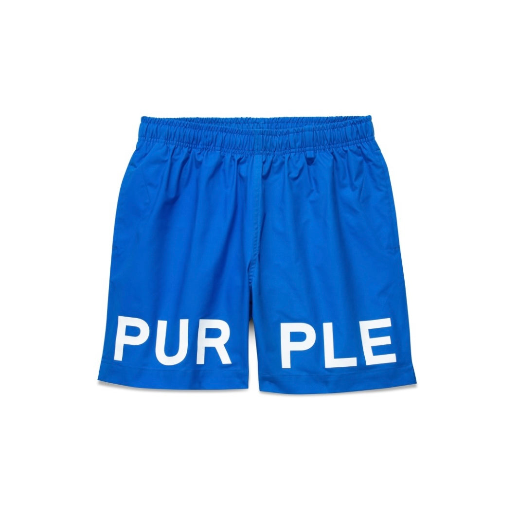 Purple Brand Nylon All-Over-Water-Print-Shorts in Blau