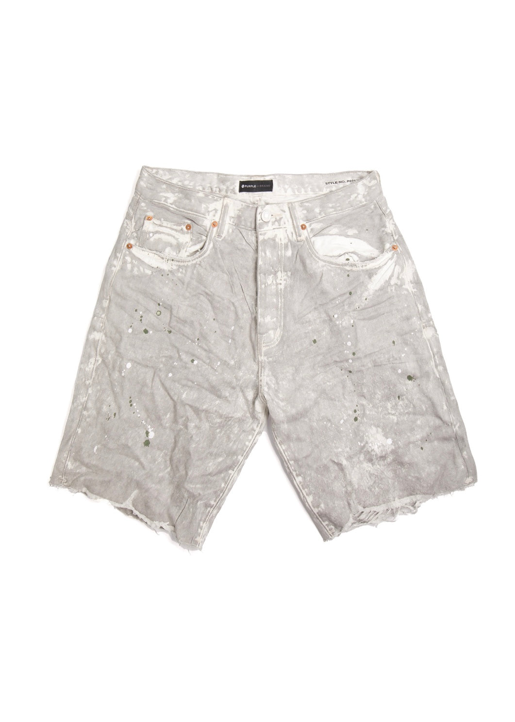 Purple Brand Schmutzig getönte ecrufarbene Vintage-Shorts