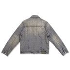 Purple Brand Washed Grey Jacquard Trucker Jacket