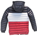 Tri Color Kids Bubble Jacket (Navy/White/Red)