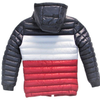 Tri Color Kids Bubble Jacket (Navy/White/Red)