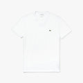 Lacoste V-Ausschnitt T-Shirt aus Pima-Baumwolle in Weiß