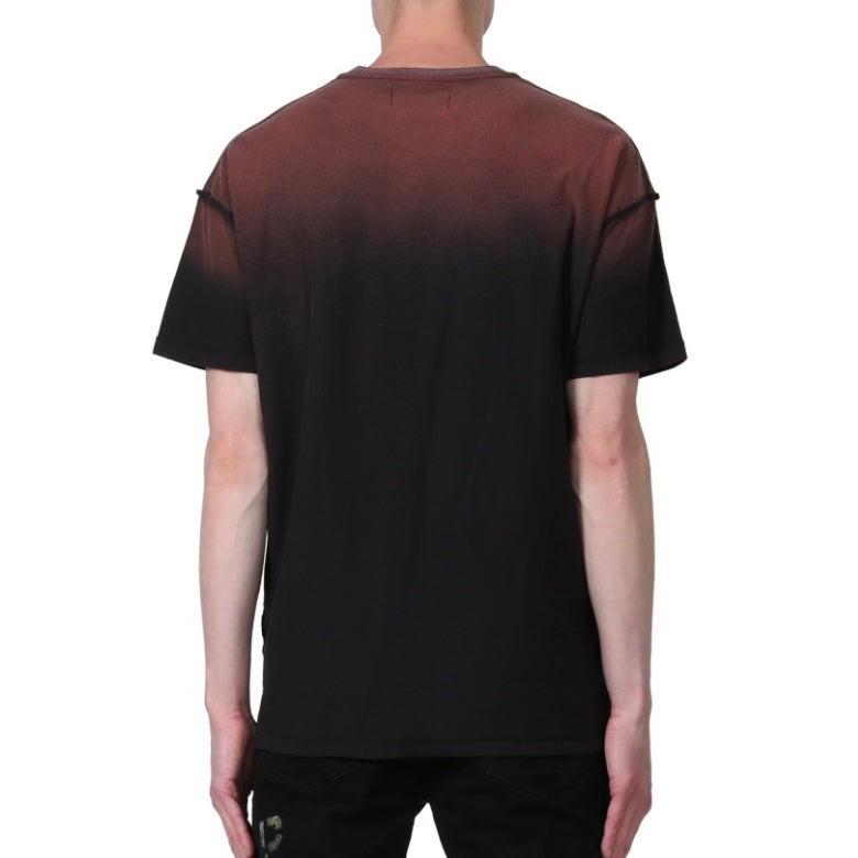 Purple Brand Texturiertes, rot gefärbtes T-Shirt mit kurzem Arm