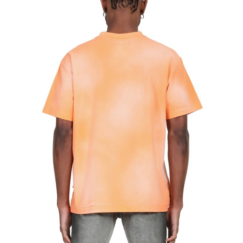 Purple Brand Strukturiertes T-Shirt in fluoreszierendem Orange mit kurzem Arm