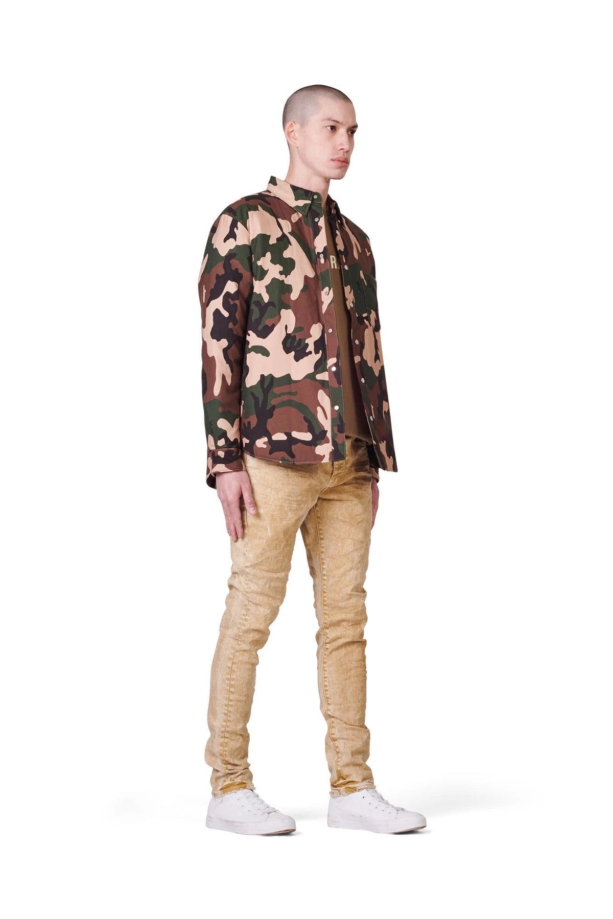 Lila Camo-Twill-Daunenhemd