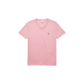 Lacoste Pima-Baumwoll-T-Shirt mit V-Ausschnitt in Rosa