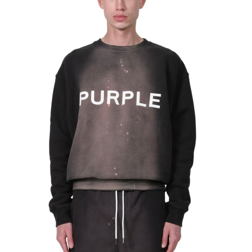 Purple Brand French-Terry-Sweater mit Bleicheffekt
