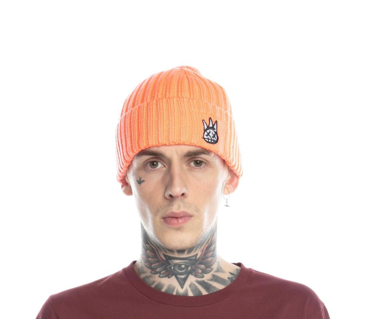Cult Shimuchan Logo Knit Hat (Coral)