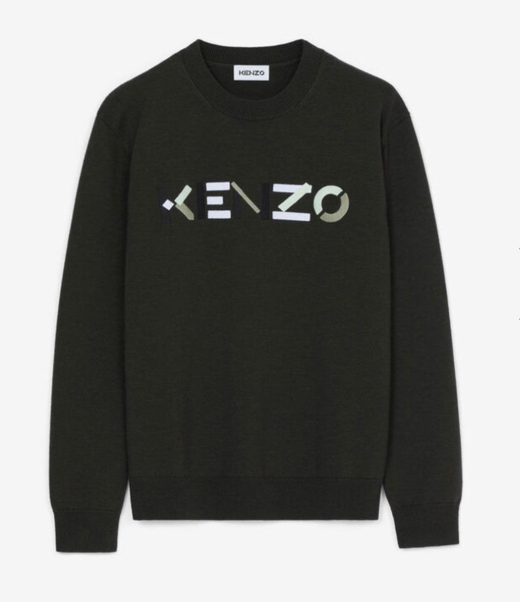 Logo-Pullover aus Merinowolle
