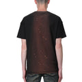 Purple Brand Strukturiertes Kurzarm-T-Shirt mit schwarzem Batikmuster