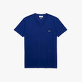 Lacoste V-Ausschnitt-T-Shirt aus Pima-Baumwolle in Königsblau