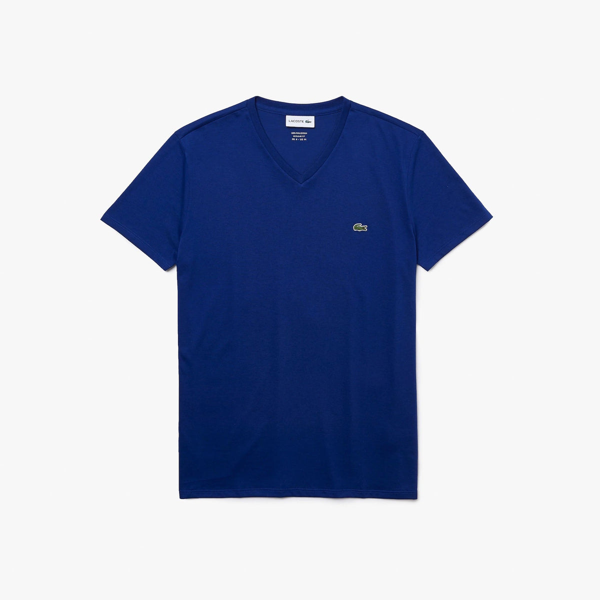 Lacoste V-Ausschnitt-T-Shirt aus Pima-Baumwolle in Königsblau