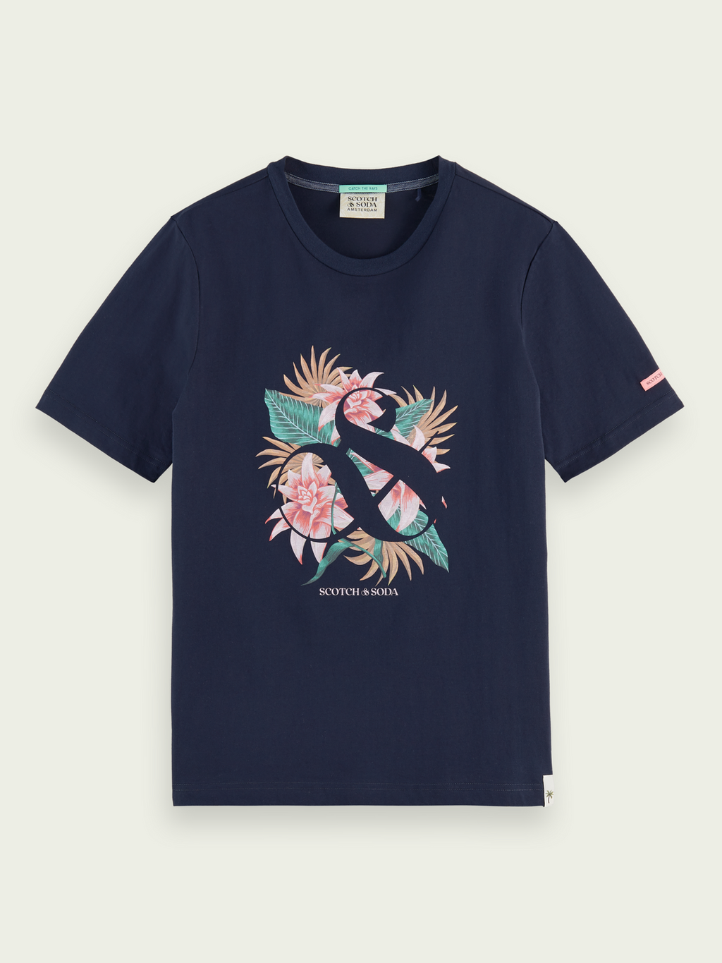 Scotch & Soda Graphic-Logo-T-Shirt in Marineblau (168428)