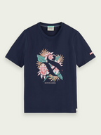 Scotch & Soda Graphic-Logo-T-Shirt in Marineblau (168428)