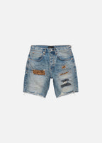 Purple Brand Indigo Animal Print Shorts