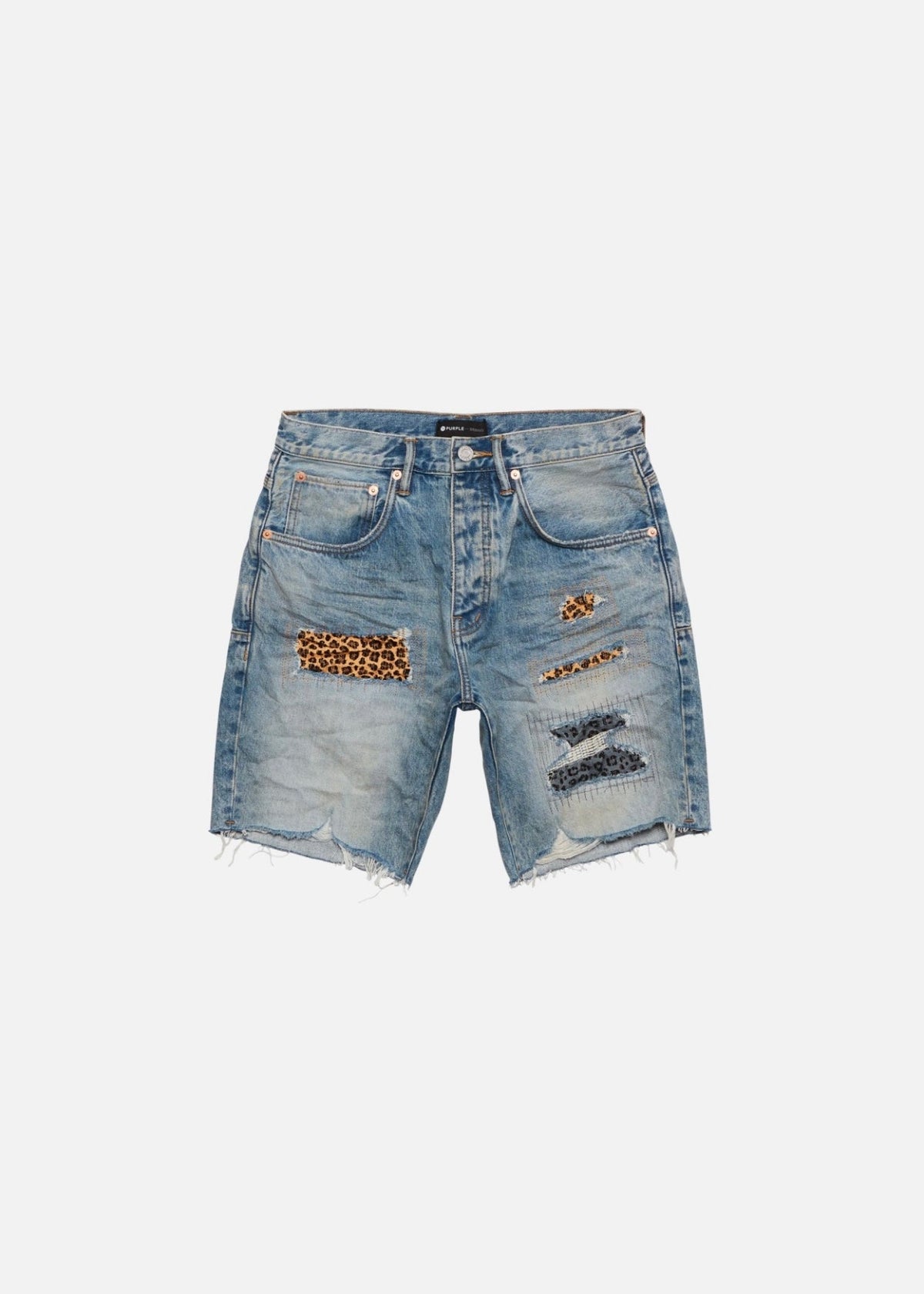 Purple Brand Indigo Shorts mit Animal-Print
