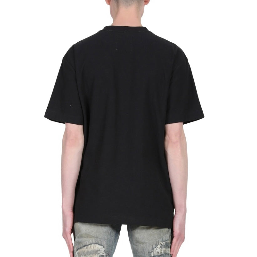 Purple Brand Strukturiertes T-Shirt in Orange/Schwarz, kurzärmelig