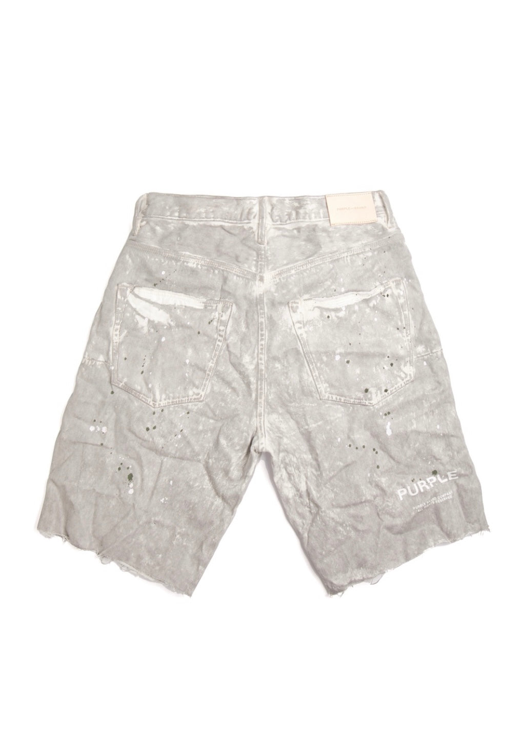 Purple Brand Schmutzig getönte ecrufarbene Vintage-Shorts