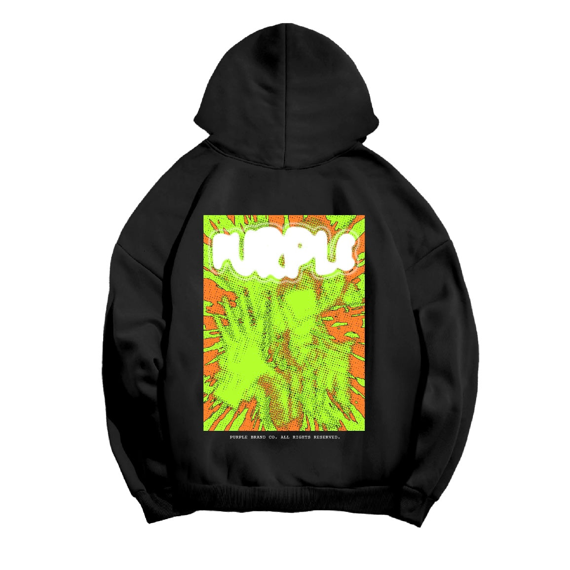 Purple Brand French-Terry-Kapuzenpullover mit Lime-Logo