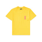 Purple Brand Textured Shattered Yellow T-Shirt mit kurzem Arm