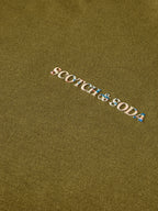 Scotch&Soda Cotton Logo Tee In Olive (166064)