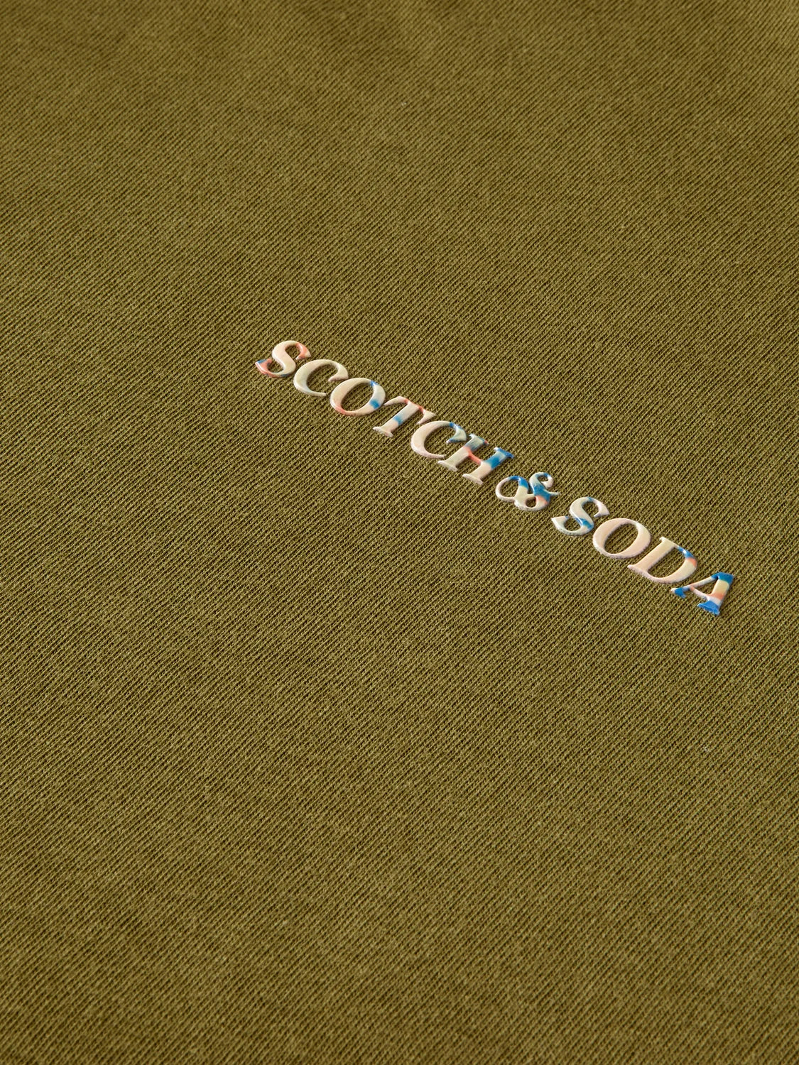 Scotch&Soda Cotton Logo Tee In Olive (166064)