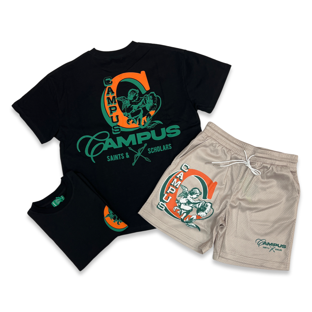 Campus Scholar Set in Schwarz kurz
