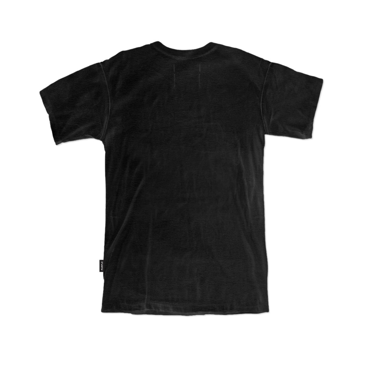Purple Brand Strukturiertes schwarzes T-Shirt (kurzarm)