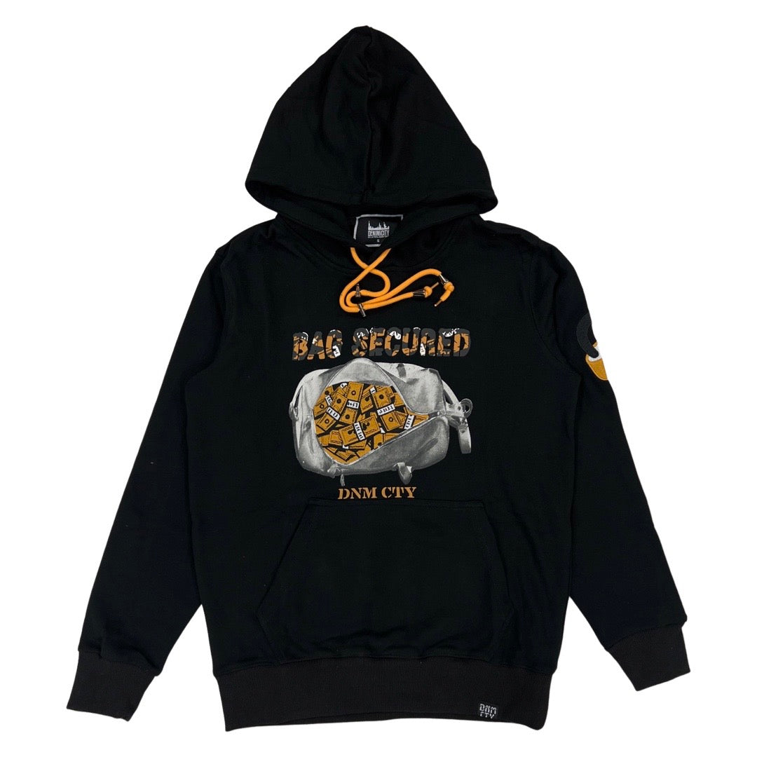DenimiCity Bag Secured Hoodie (Schwarz/Gold)