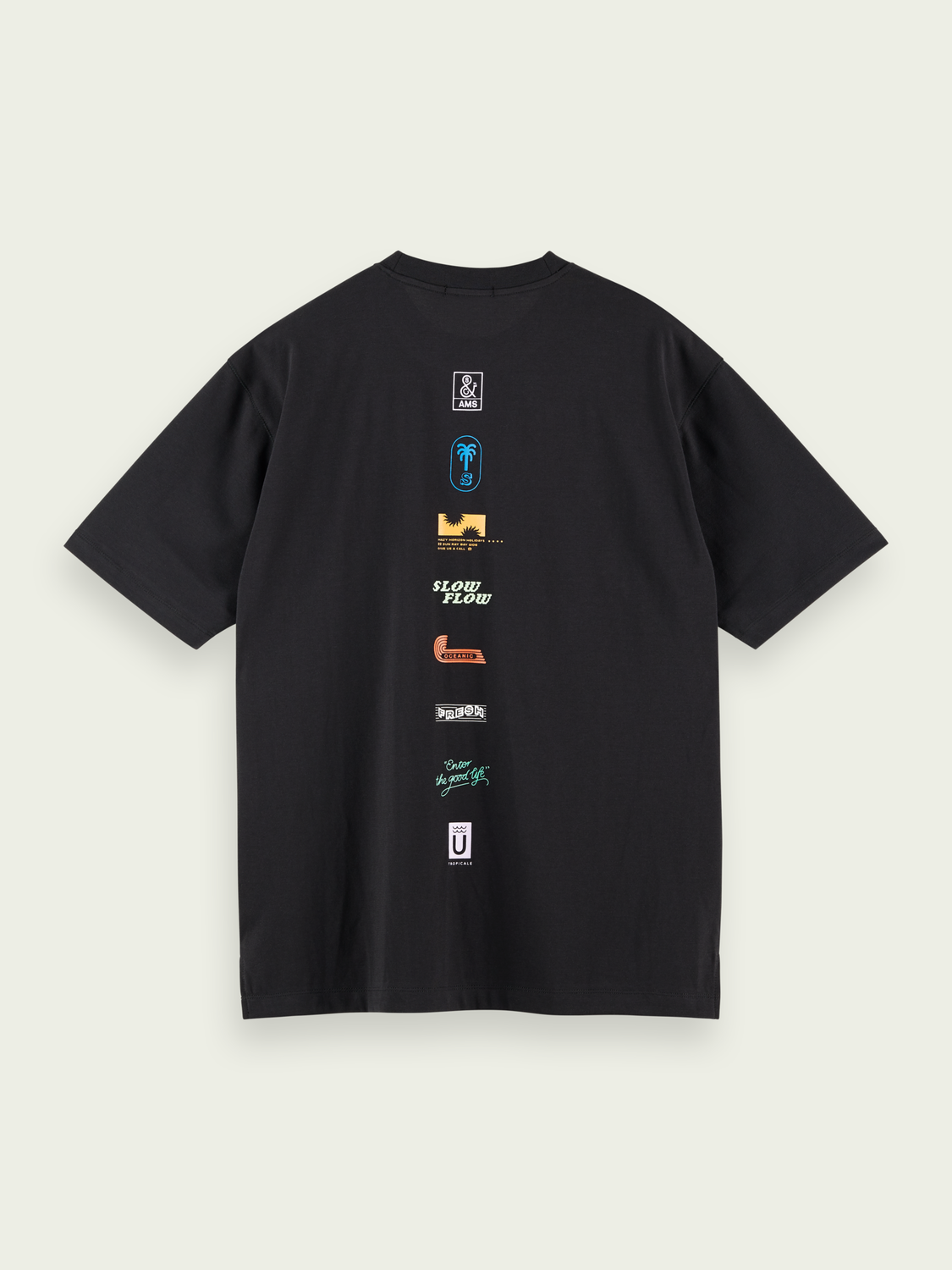 Scotch&Soda Logo-Grafik-T-Shirt (Schwarz)