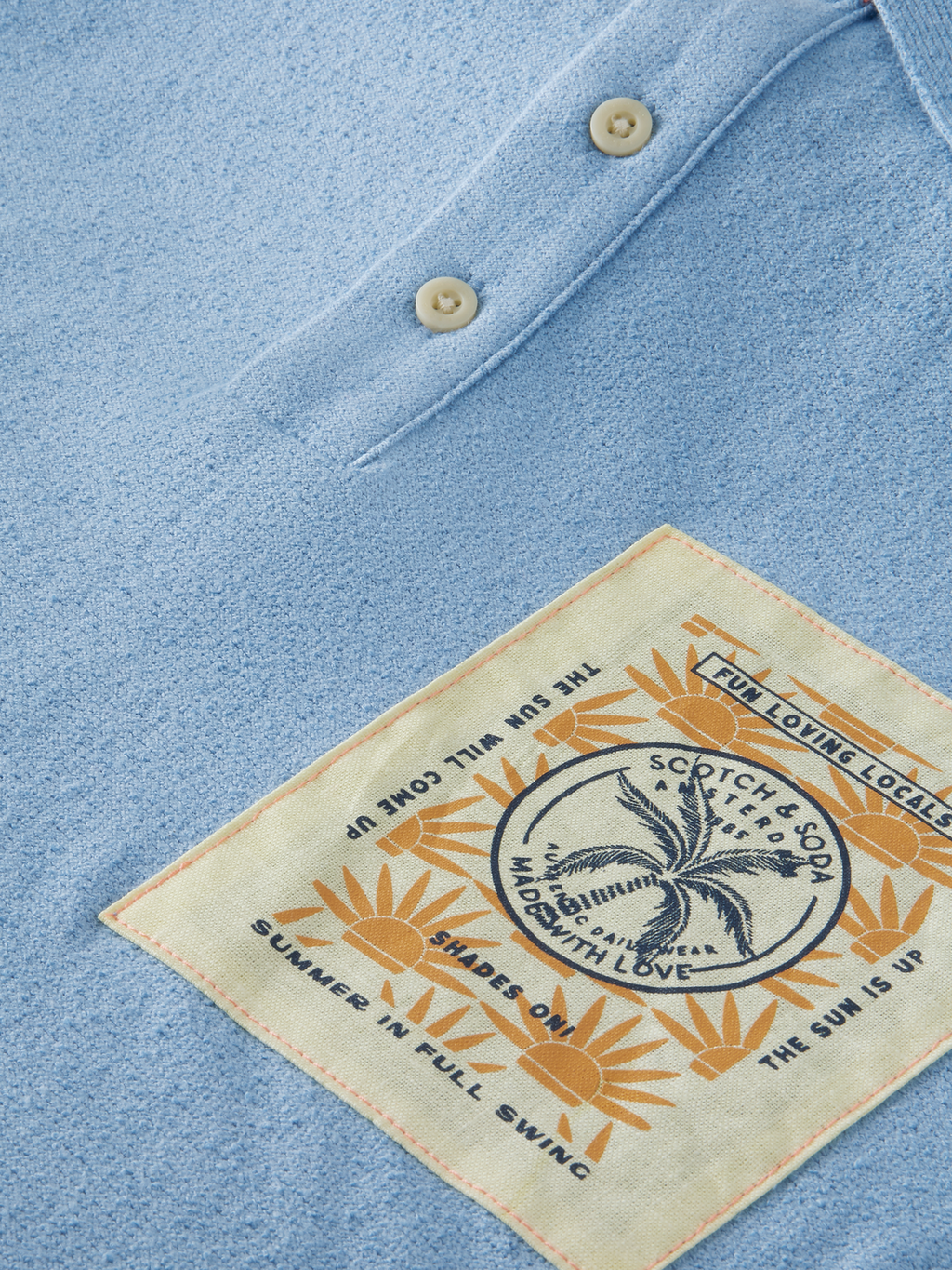 Scotch&Soda Toweling Polo In Blue (166076)