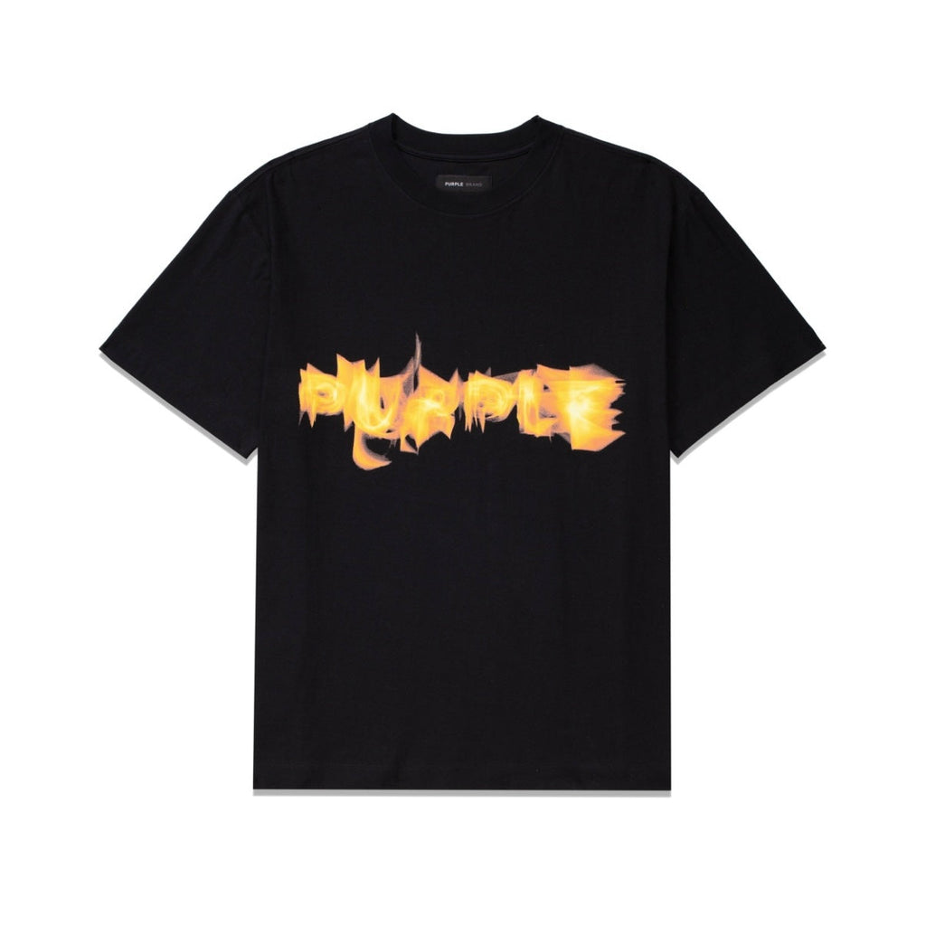 Purple Brand Strukturiertes Flame T-Shirt mit kurzem Arm