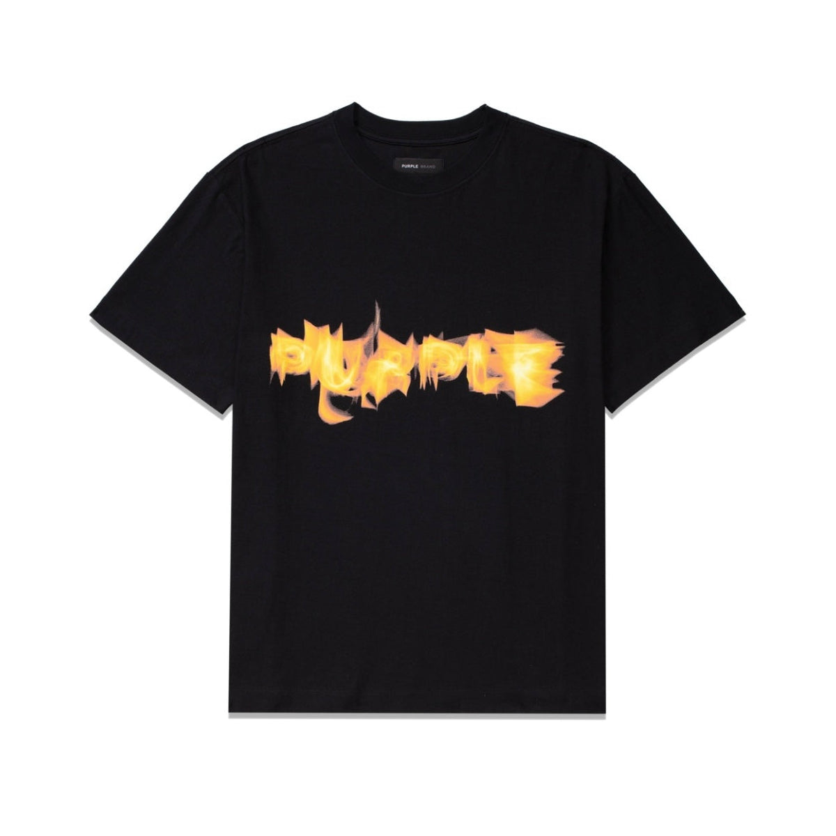 Purple Brand Strukturiertes Flame T-Shirt mit kurzem Arm
