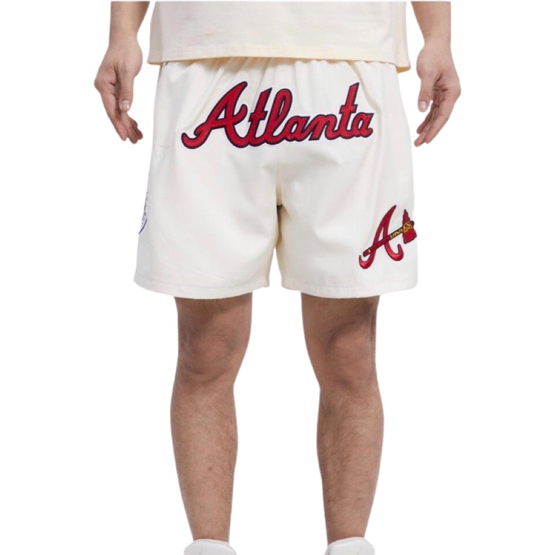 Atlanta Braves Klassische Webshorts (Eierschalenfarben)